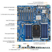 Carte mère de serveur E-ATX MS33-AR1 avec un seul processeur Intel C741 LGA 4677 (Socket E), prise en charge DDR5