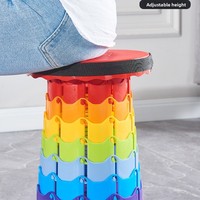 Tabouret pliant télescopique épais et portable, lavable et réutilisable, 25*25*6cm, idéal pour les banquets et l'usage domestique en extérieur