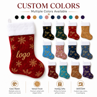 Chaussettes de Noël en velours en gros avec motif flocon de neige métallique, couleurs personnalisées pour cadeaux saisonniers, vente au détail et promotion de marque