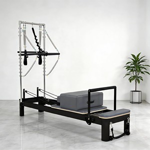 En İyi Fiyat OEM LOGO'lu Çok Satan Siyah Alüminyum Alaşımlı Çelik Kuleli Pilates Reformer Makinesi - Product Image 2