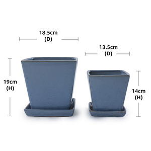 <span class=keywords><strong>Pot</strong></span> de fleurs moderne en céramique sur pied avec finition émaillée durable pour usage intérieur/extérieur, idéal pour les succulentes - Product Image 6