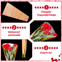 Sac en papier kraft pour emballage de fleurs, emballage de fleurs pour bouquet de fleuristes, fournitures d'emballage cadeau pour fête d'anniversaire, mariage, bricolage