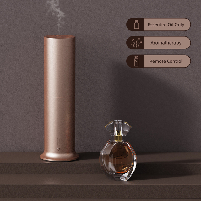 Hotel Electric Ultrasonic Tower Aluminum Round Scent Nebulizing Essential Oil Nebulizer Luxury Electric Waterless Aroma Diffuser