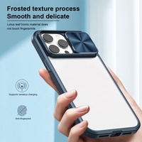 Couvercle de Protection complète de l'objectif du curseur de caméra transparent pour étui de téléphone iPhone fenêtre coulissante