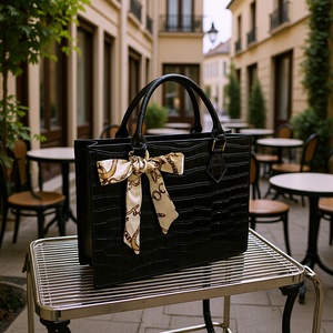 Sac fourre-tout à motif crocodile avec boucle magnétique, grande capacité, pour femme, usage quotidien, printemps 2025 - Product Image 1