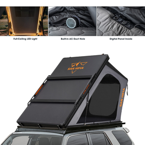 Tente de toit rigide SAN HIMA Slimline légère 73 kg 138 mm avec charge USB, conduit de climatisation et éclairage LED pour SUV, Jeep, 4x4 - Product Image 1