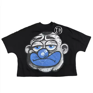 Custom High Quality No Seam Boxy Fit T-shirt Oversize Drop Shoulder Cropped Hip Hop Tshirt Front Seamless <strong>Tshits</strong> for <strong>Men</strong> - Product Image 1