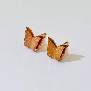 TZ006バタフライチタンチョーカーセット低刺激性ステンレススチールネックレス & イヤリングマット仕上げ - Product Image 3