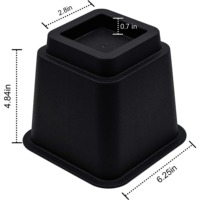 Lot de 4 rehausseurs de lit en plastique réglables noirs de 6 pouces, robustes, pour lit, canapé, table, chaise, bureau