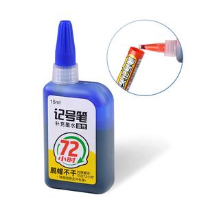 Usine <span class=keywords><strong>de</strong></span> gros réapprovisionnement <span class=keywords><strong>de</strong></span> haute qualité 15ml d'<span class=keywords><strong>encre</strong></span> marqueur huileux séché pendant 72 heures pour stylo marqueur 45mm - Product Image 1