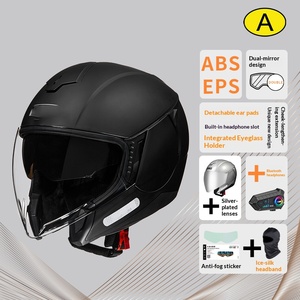 Casco de Motocicleta Abierto 3/4, Carcasa de ABS, Forro de EPS, Diseño de Doble Visor, Almohadillas para Orejas Desmontables, Soporte para Gafas - Product Image 5
