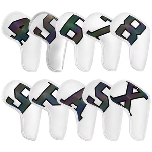Fundas para Palos de <span class=keywords><strong>Golf</strong></span> con Diseño de Ventana Transparente para una Selección Rápida del Palo, Juego de Fundas Impermeables de Cuero Sintético Duradero - Product Image 1