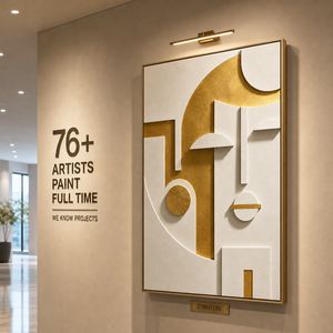 Cuadro Abstracto Cubista de Rostro, Arte Mural 3D Multicapa, Marco Dorado, Decoración de Lujo para Hotel, Ascensor, Vestíbulo, Pasillo, Personalizado, OEM - Product Image 2