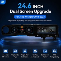 Autoradio Android RoadNavi 24,6 pouces à double écran pour Jeep Wrangler JL 2018-2023, nouvelle unité centrale de remplacement/mise à niveau, tableau de bord numérique