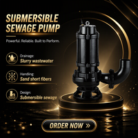 Pompe submersible pour eaux usées WQ100-36-25HP de 6 pouces, 3000 tr/min, câble de 8 m, 150 W