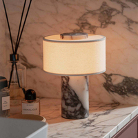 Lampe de table portable rechargeable à LED dimmable pour hôtel et restaurant, avec fonction tactile, en tissu de luxe, marbre et pierre, sans fil
