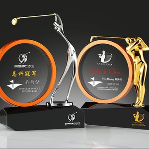 Crystal Golf <b>Trophy</b> Metal Laser <b>Engraved</b> Durable Sports Award For Business Gifts - Product Image 4