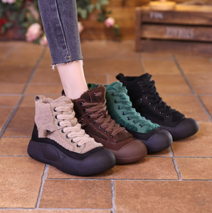 Ultimi <span class=keywords><strong>Stivali</strong></span> Invernali da Donna con Suola Spessa e Imbottitura in Cotone, Modello alla Caviglia - Product Image 1