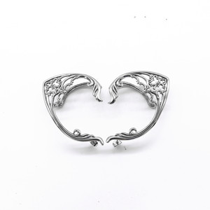 yunnique Fashion <b>Cuff</b> <b>Earrings</b> Tibetan Silver Hollow Pattern Large <b>Ear</b> Clip For Men And Women Unique Rock Style Single Hook - Product Image 2