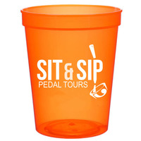 Gobelet de stade en plastique 16OZ-Orange transparent