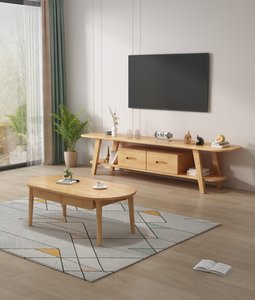 High Quality Natural Solid Wood Coffee <b>Table</b> with <b>Drawers</b>, Living Room Wooden Storage Coffee <b>Table</b> - Product Image 4