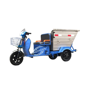 Tricycle électrique sanitaire en acier inoxydable 48V 500L, capacité de charge 100-200kg, autonomie 50-70km, carrosserie ouverte pour le nettoyage des déchets communautaires - Product Image 1