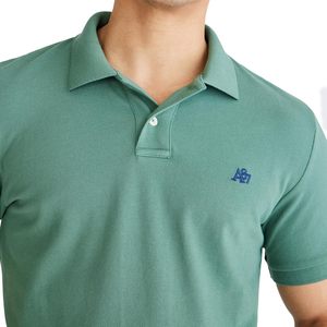 Camisa de Piqué de Algodón Verde Personalizada para Hombre, Manga Corta, Logotipo Bordado, Corte Regular Informal, Transpirable, 180g, Suministro OEM - Product Image 2
