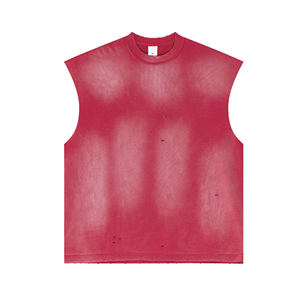 2025 Summer American Streetwear Vintage Distressed Cutoff Tank Top Retro - Product Image 1