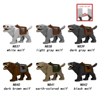 Figuras de Bloques de Construcción de Caballero Lobo Medieval Orc's Warg, Juguete Educativo de Plástico ABS, Unisex, 14+ Años, N837-N842