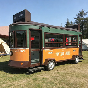Retro Style Street Food Vending Cart Portable Mobile Catering <b>Trailer</b> for Events - Product Image 1