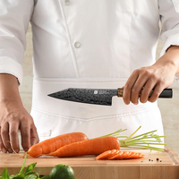Couteau Bunka de luxe sur mesure en acier Damas japonais ZDP189 et bois d'ébène pour chef professionnel