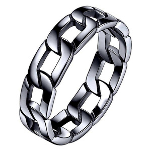 Anello Geometrico in Acciaio Inossidabile Q815, Gioiello Unisex Moderno e Alla Moda, Design Semplice - Product Image 3