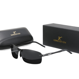Gafas de Sol Polarizadas Fotocromáticas para Hombre <span class=keywords><strong>KINGSEVEN</strong></span> N7239, Marco de Aluminio, UV400, Marcos Dorados/Blancos para Conducir - Product Image 1