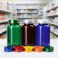 Bouteille en plastique ambrée de luxe pour emballage en gros de médicaments, pilules, gélules et vitamines – 60 ml, 100 ml, 150 ml