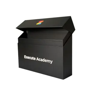 Customize black luxury big gift box book storage box cardboard packaging box for brochure business with cover