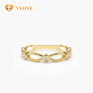 Bague en diamant cultivé en laboratoire en or blanc 14 carats véritable, bague d'anniversaire en or 14 carats avec diamants, alliance large pour le marié - Product Image 2