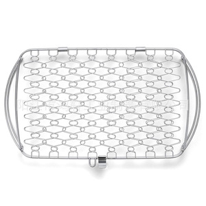 HONGXUAN Foldable Stainless Steel Grill Basket 46x30x6cm Multi Functional For Outdoor Camping <b>BBQ</b> <b>Tools</b> - Product Image 1