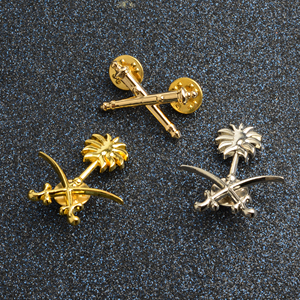 Spilla con Logo della palma saudita d'oro spilla <span class=keywords><strong>regalo</strong></span> in metallo smalto Arabia saudita MIDE spilla con distintivo - Product Image 5