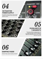 Console de mixage professionnelle GAX-KV14 à double effets 99DSP, métal et plastique, 3 AUX, égaliseur 7 bandes, affichage du signal audio, pour scène