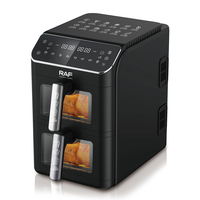 Freidora de Aire Digital OEM de 2800W, Horno de Aire Caliente sin Aceite, Cesta Doble de 12L, Tamaño Familiar, Electrodoméstico de Cocina Multiusos