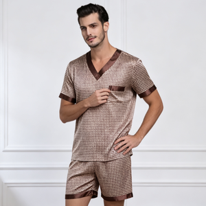 <b>Custom</b> Men's Cotton <b>Pajamas</b> Luxury Sleepwear Loungewear OEM <b>Manufacturer</b> Factory Private Label Wholesale Supplier - Product Image 3