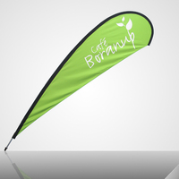 Drapeau publicitaire extérieur personnalisé en polyester de 3,5 m, imprimé UV couleur, par sublimation, pour vente en gros à prix abordable