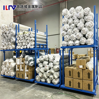 Rack de stockage pliable et empilable pour rouleaux de tissu, idéal pour l'entreposage en entrepôt