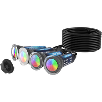 Projecteur de piscine sans niche IP68 1,5'' RGBW AC/DC 12V 12W/18W LED, lampe sous-marine avec boîtier PPS et options de lentilles multiples