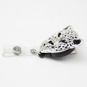 <span class=keywords><strong>Porte</strong></span>-moulinet à tête de panthère Cool en <span class=keywords><strong>strass</strong></span>, <span class=keywords><strong>porte</strong></span>-<span class=keywords><strong>Badge</strong></span> d'identification d'animal - Product Image 5