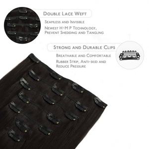 Extensions de cheveux à clips européennes en gros, 100% cheveux humains Remy naturels vierges, invisibles, ondulations profondes, ondulations super profondes, toutes - Product Image 3