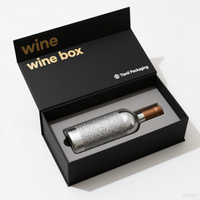Recyclable Luxury Custom Magnetic Closed Double Door Flip Box Wedding Party Red Wine Olive Oil Champagne Whiskey Paper Box