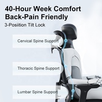 Fauteuil de bureau ergonomique en maille pivotant avec accoudoirs 4D, siège coulissant, vérin à gaz classe 4, verrouillage d'inclinaison, pour bureau à domicile, certifié BIFMA