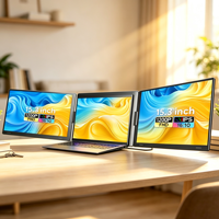 Produits Tendances 2026 : Moniteur Externe Triple LCD 15,3 Pouces pour Ordinateur Portable, Moniteur Double Pliable avec Pilote DisplayLink, Écran LCD FHD