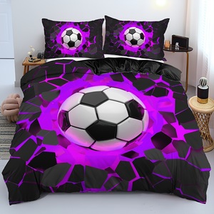 100% Microfiber Soccer Queen Bedding Set for Boys Golden Stadium Print <strong>Duvet</strong> <strong>Cover</strong> <strong>Football</strong> Fans Themed Home Textile Set 3PCS - Product Image 3